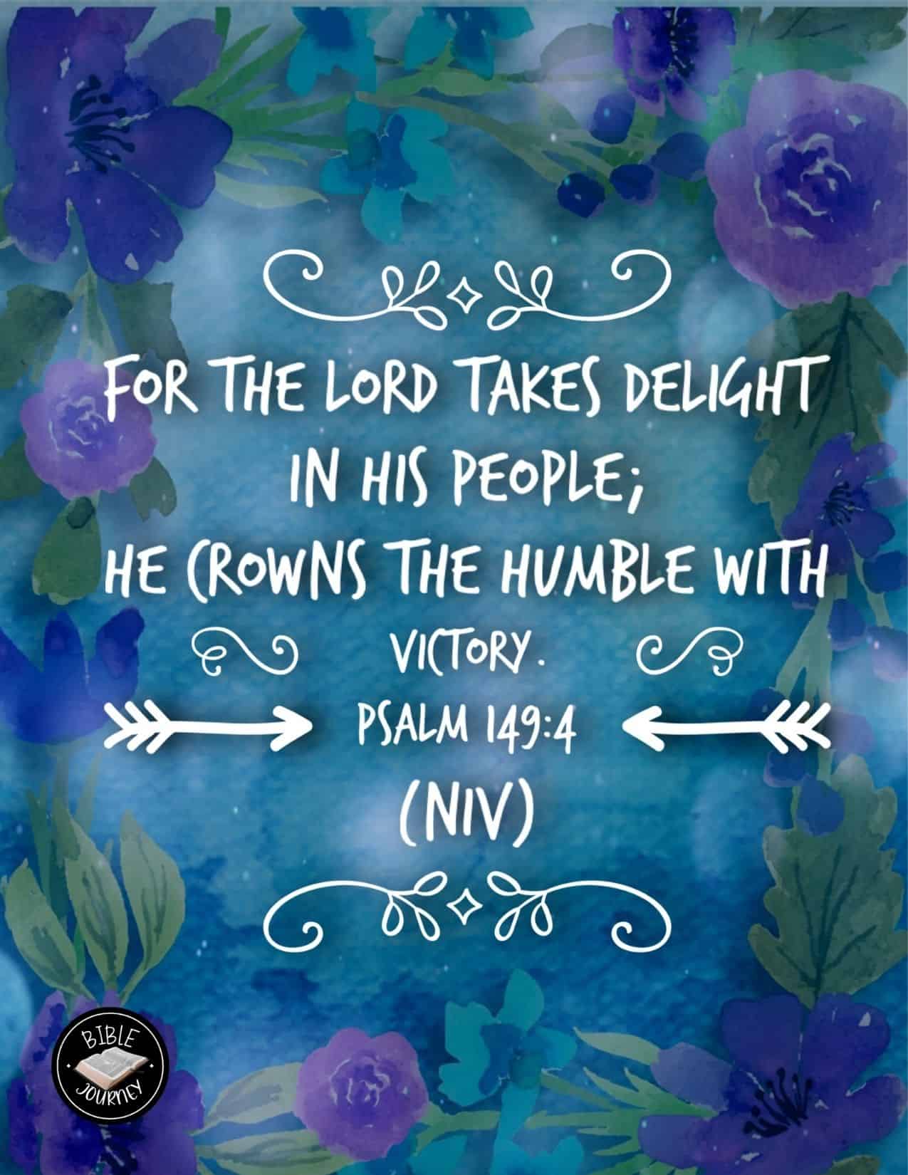 Psalm 149 4 NIV Picture Bible Verse