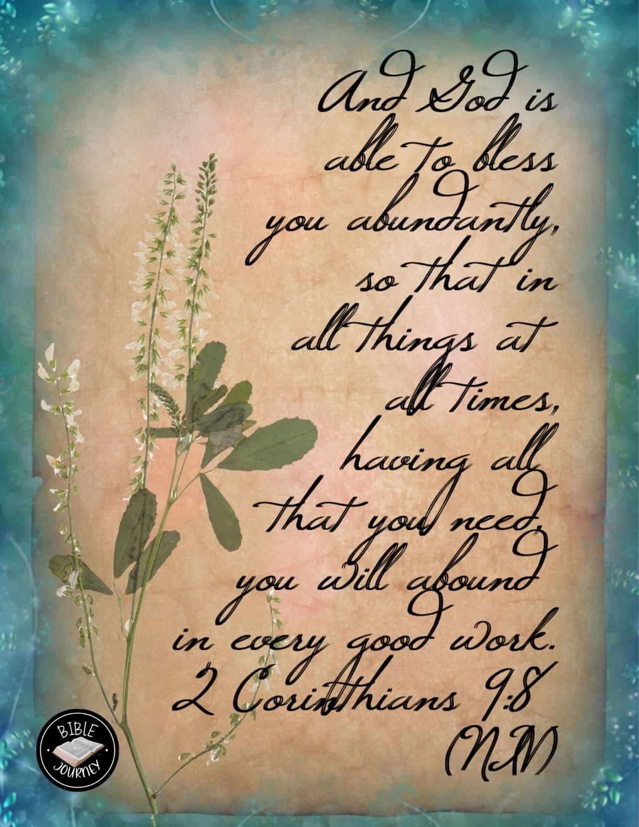 2 Corinthians 9 8 Picture Bible Verse
