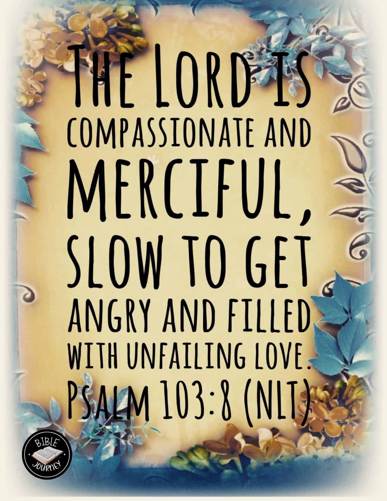 Psalm 103 8 NLT Picture Bible Verse