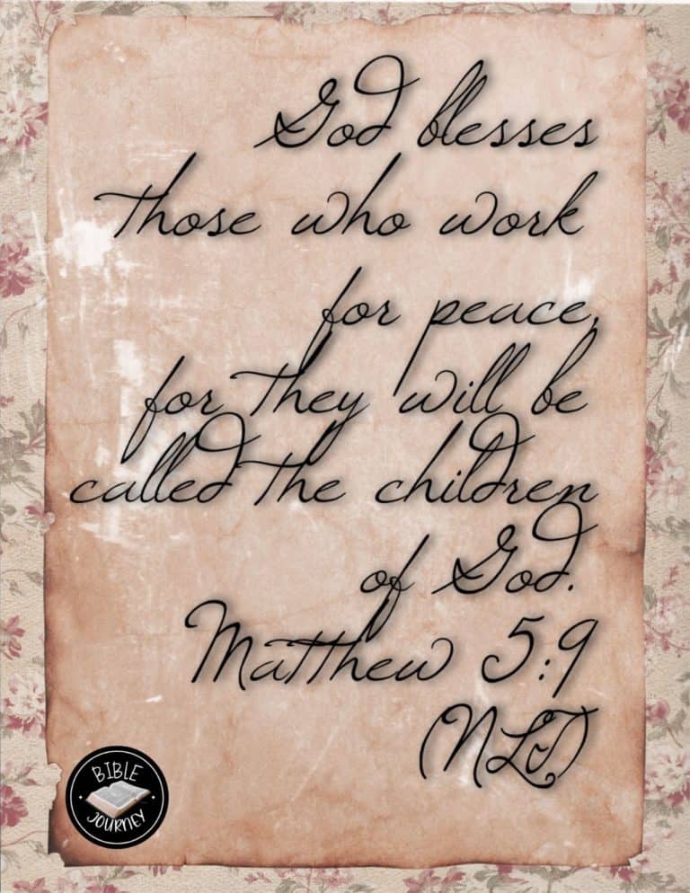 Bible Verse About Blessings - Matthew 5:9 NLT