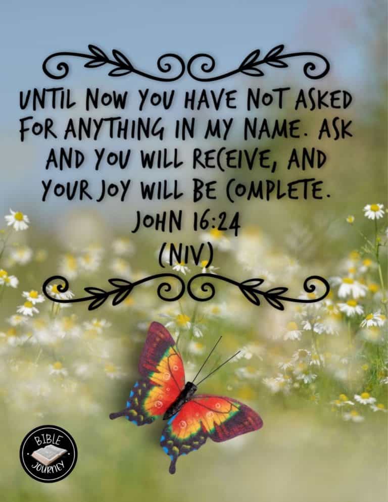 Comforting Bible Verse John 16:24 NIV