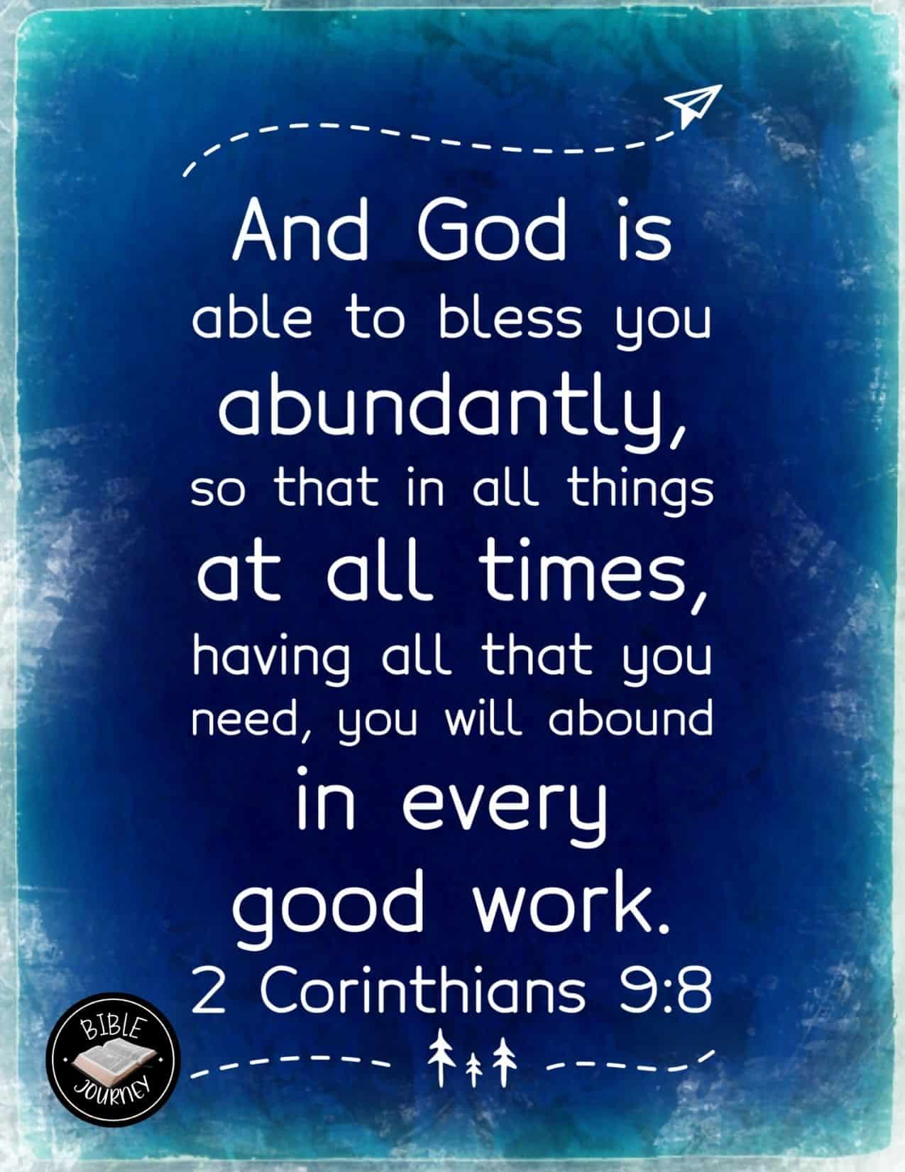 2 Corinthians 9:8 NIV - God is Able to Bless You Abundantly