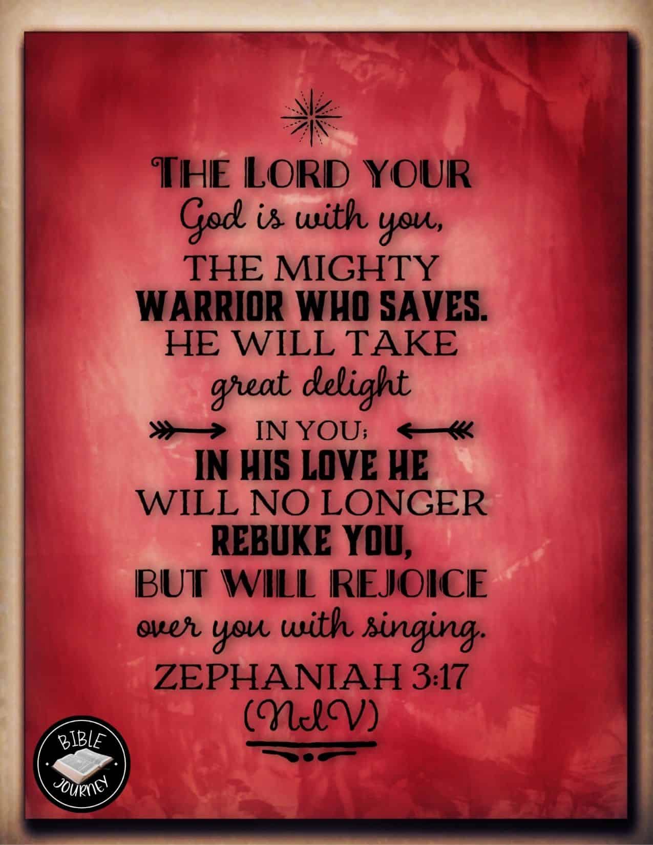 Zephaniah 3:17 NIV - Picture Bible Verse