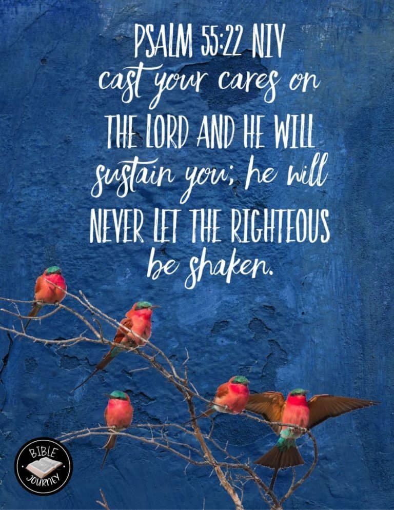 Psalm 55:22 NIV. Picture Bible Verse
