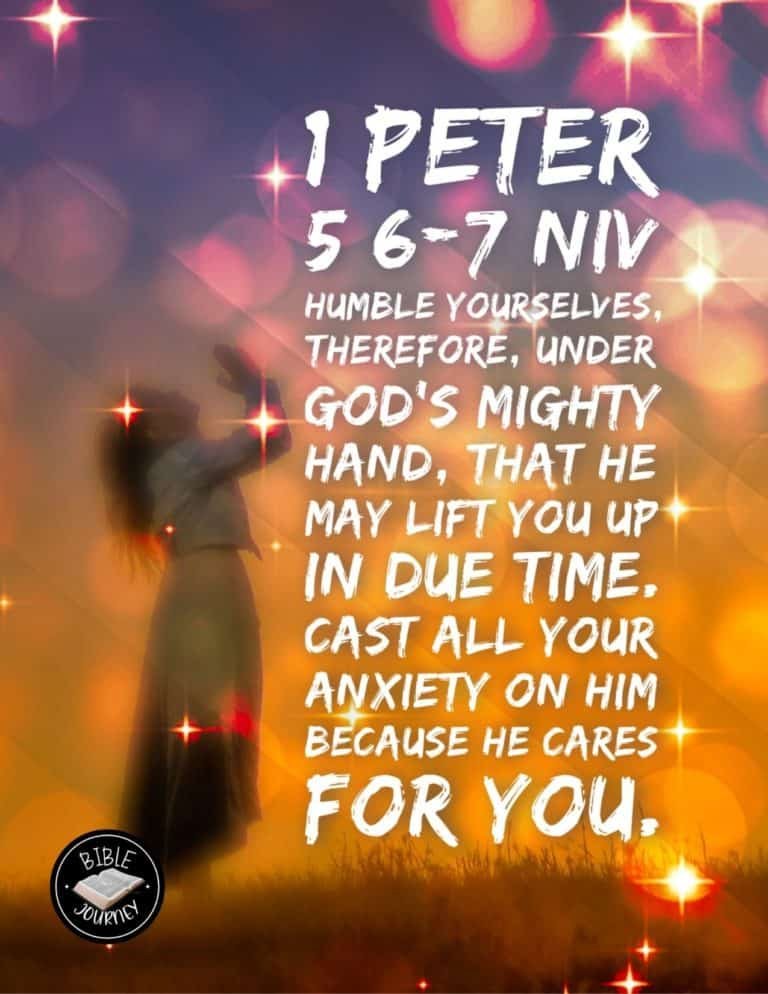 Picture Bible Verses-22 1 Peter 5:6-7 NIV. Picture Bible Verse