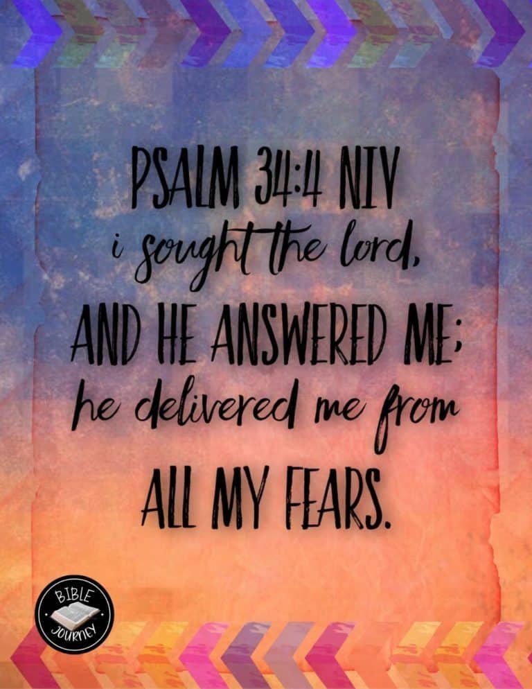 Picture Bible Verses-11 Psalm 34:4 NIV. Picture Bible Verse