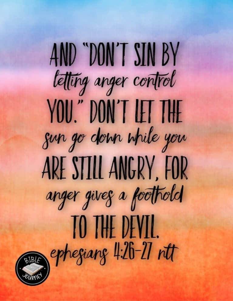 Picture Bible Verses-11 Ephesians 4:26-27 NLT. Picture Bible Verse