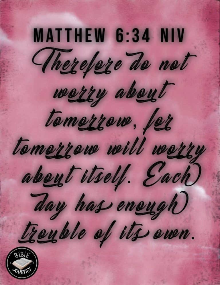 Picture Bible Verses-12 Matthew 6:34 NIV. Bible Verse Image to Share.