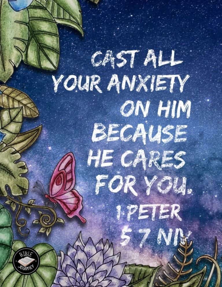 Hundreds of Beautiful Picture Bible Verses-6 1 Peter 5:7 NIV Picture Bible Verse