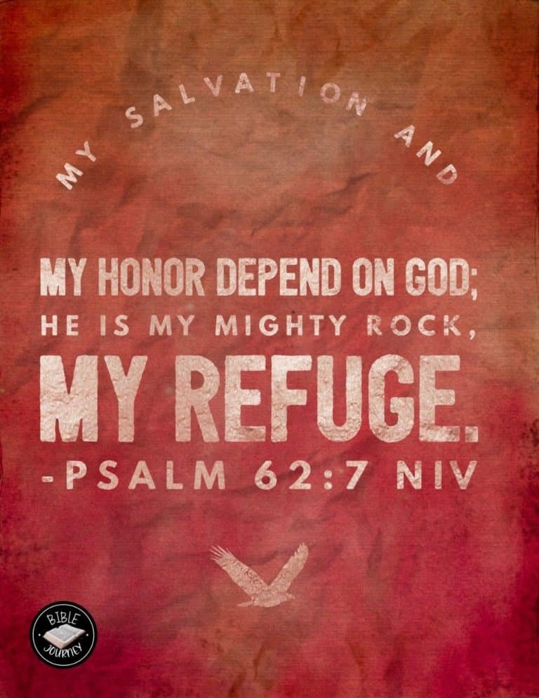 Hundreds of Beautiful Picture Bible Verses-6 Psalm 62:7 NIV Picture Bible Verse