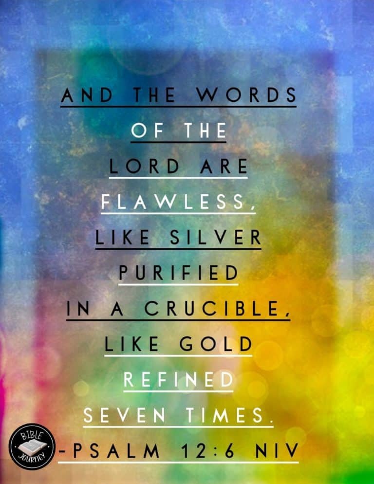 Hundreds of Beautiful Picture Bible Verses-6 Psalm 12:6 NIV Picture Bible Verse