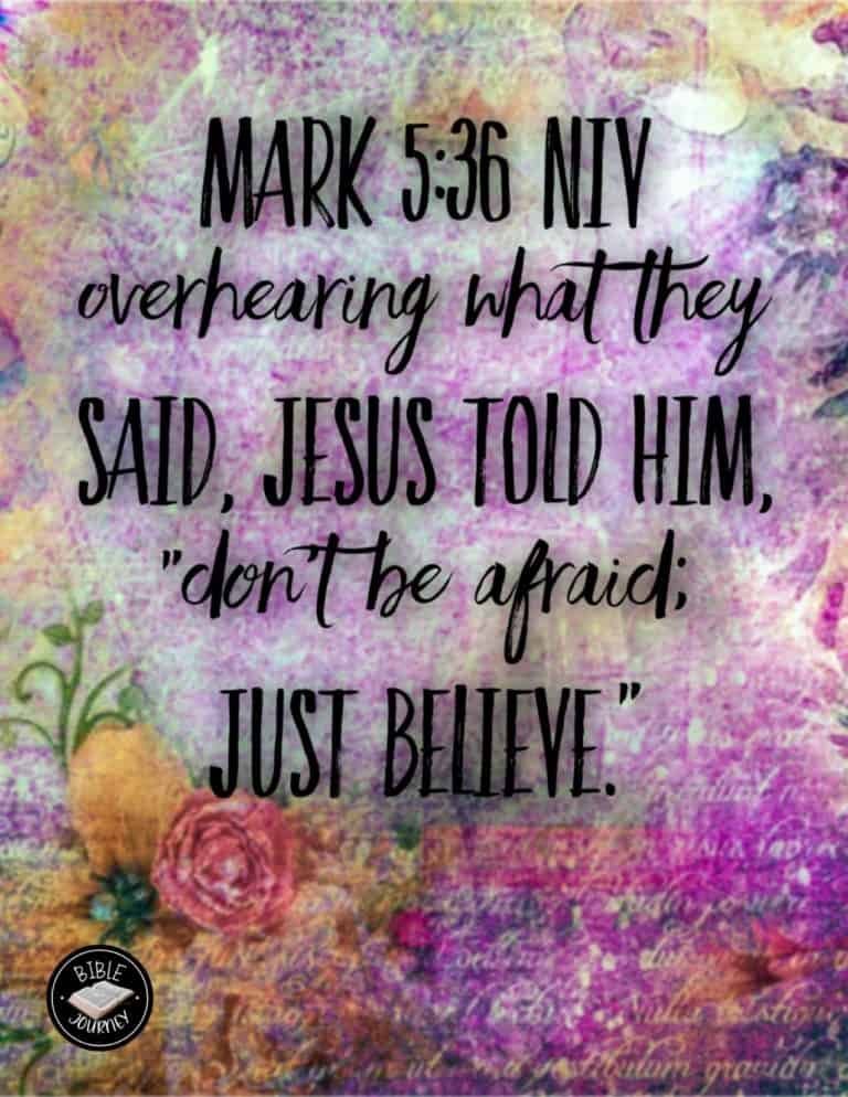 Mark 5:36 NIV. Picture Bible Verse
