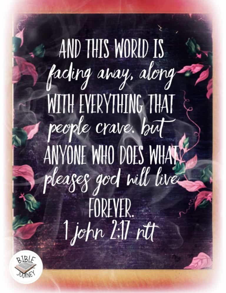 Picture Bible Verses-3 1 John 2:17 NLT Picture Bible Verse