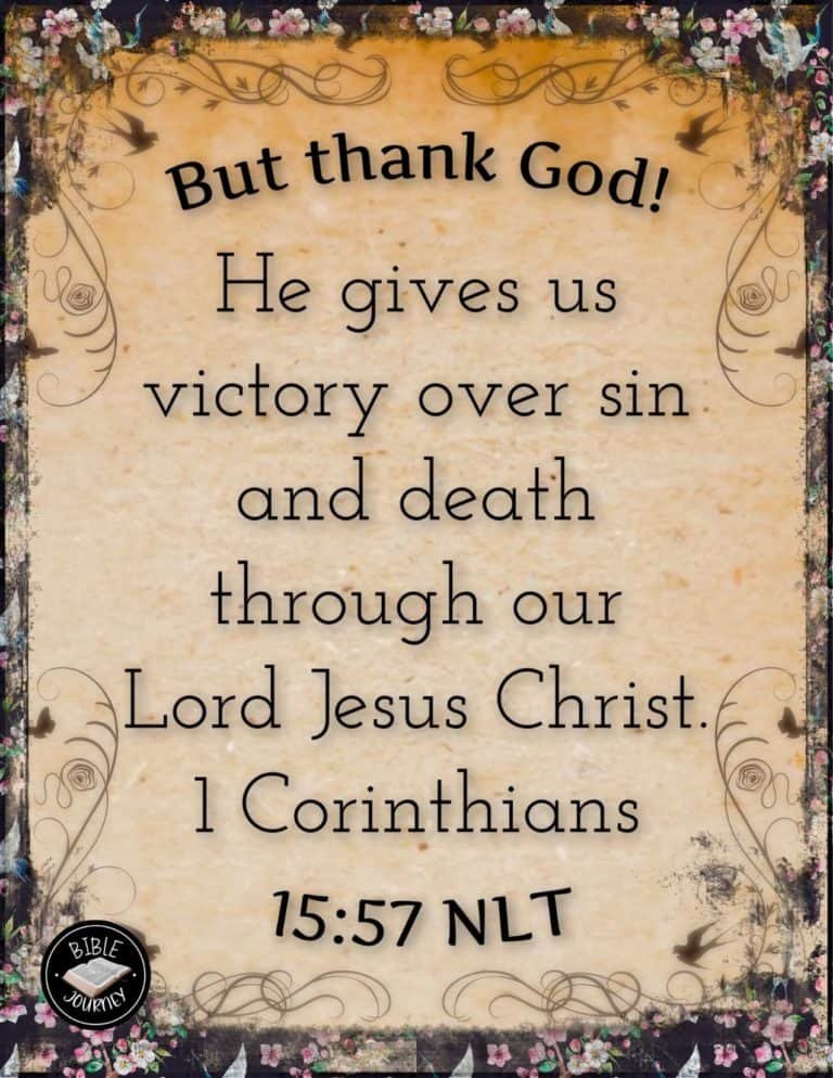 1 Corinthians 1:57 NLT Picture Bible Verse