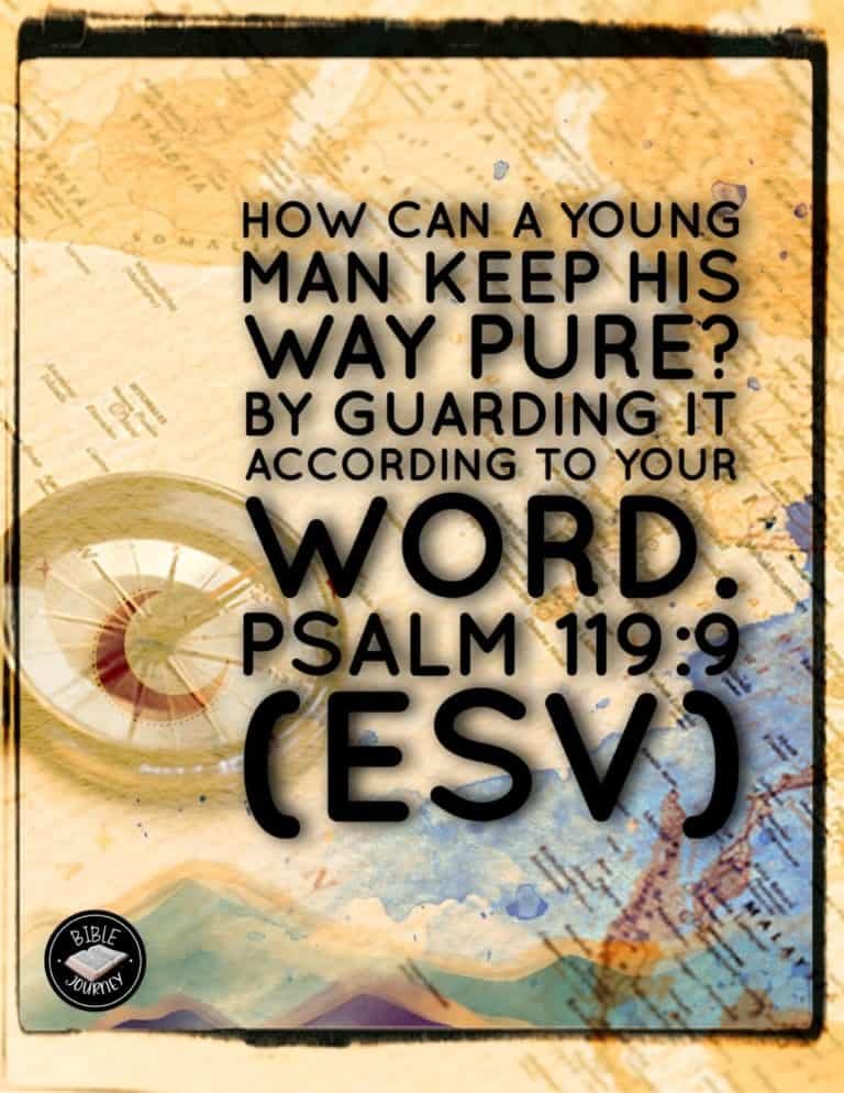 Picture Bible Verses-26 Psalm 119:9 NIV - Beth How can a young person stay on the path of purity? By living according to your word.