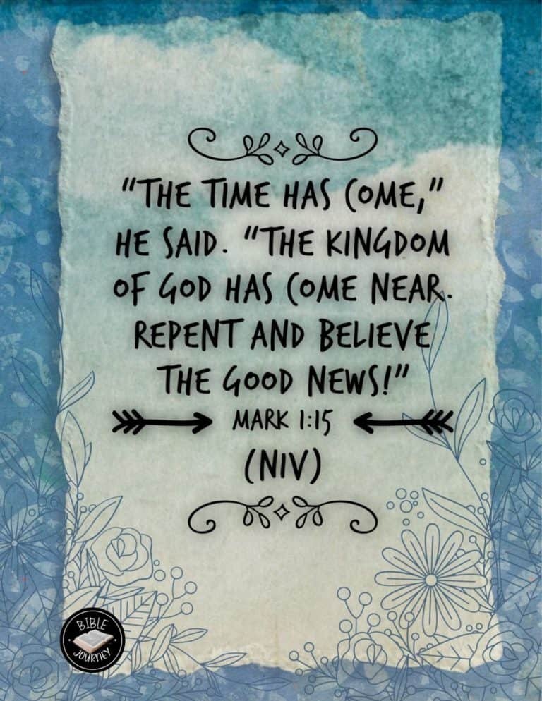 Picture Bible Verses-26 Mark 1:15 NIV - Bible Verse Image