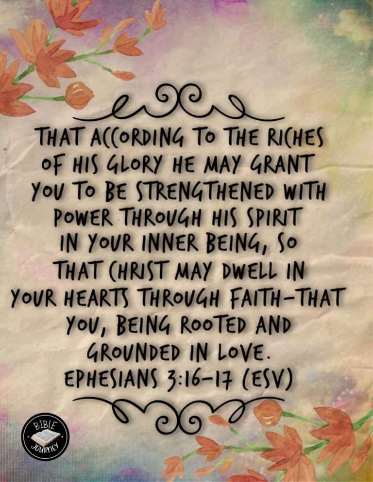 Bible Verse About Love - Ephesians 3:16-17 ESV
