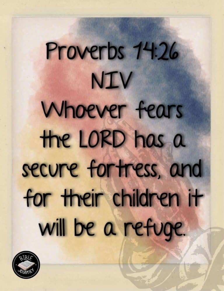 Picture Bible Verses-21 Proverbs 14:26 NIV. Bible Verse Image.