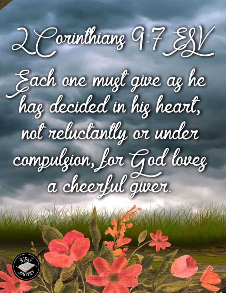 Picture Bible Verses-22 2 Corinthians 9:7 ESV. Bible Verse Image.
