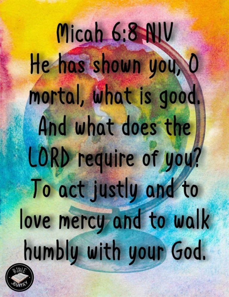 Picture Bible Verses-23 Micah 6:8 NIV. Picture Bible Verse.