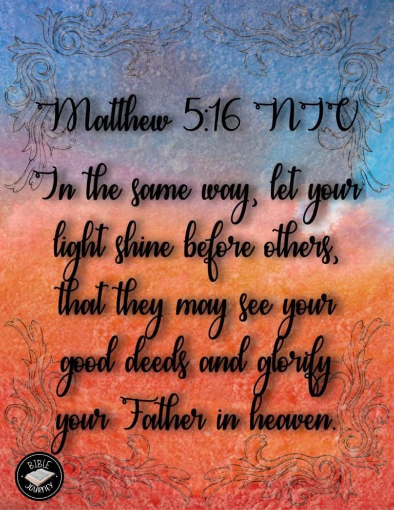 Picture Bible Verses-23 Matthew 5:16 NIV. Bible Verse on Image Background.