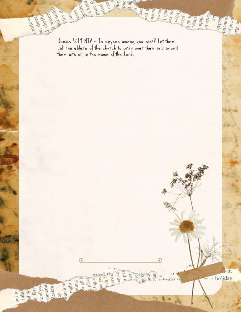 Printable Scripture Notepaper - James 5:14 NIV