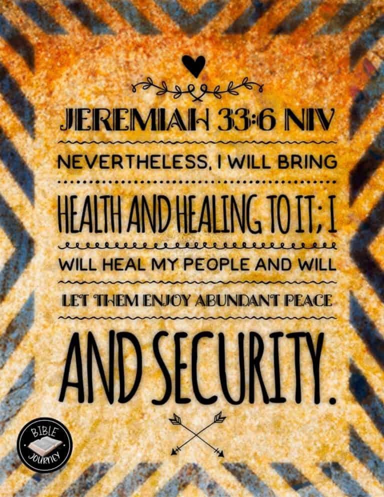 Picture Bible Verses-13 Jeremiah 33:6. Bible Verse on Image Background.
