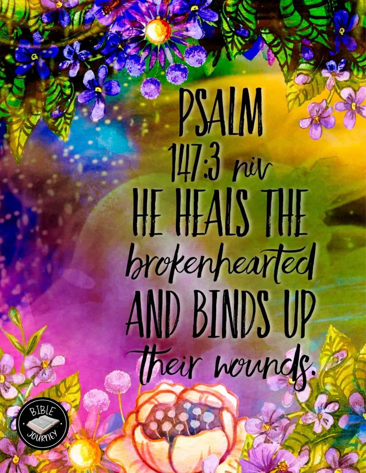 Psalm 147 3 NIV Picture Bible Verse OurBibleJourney