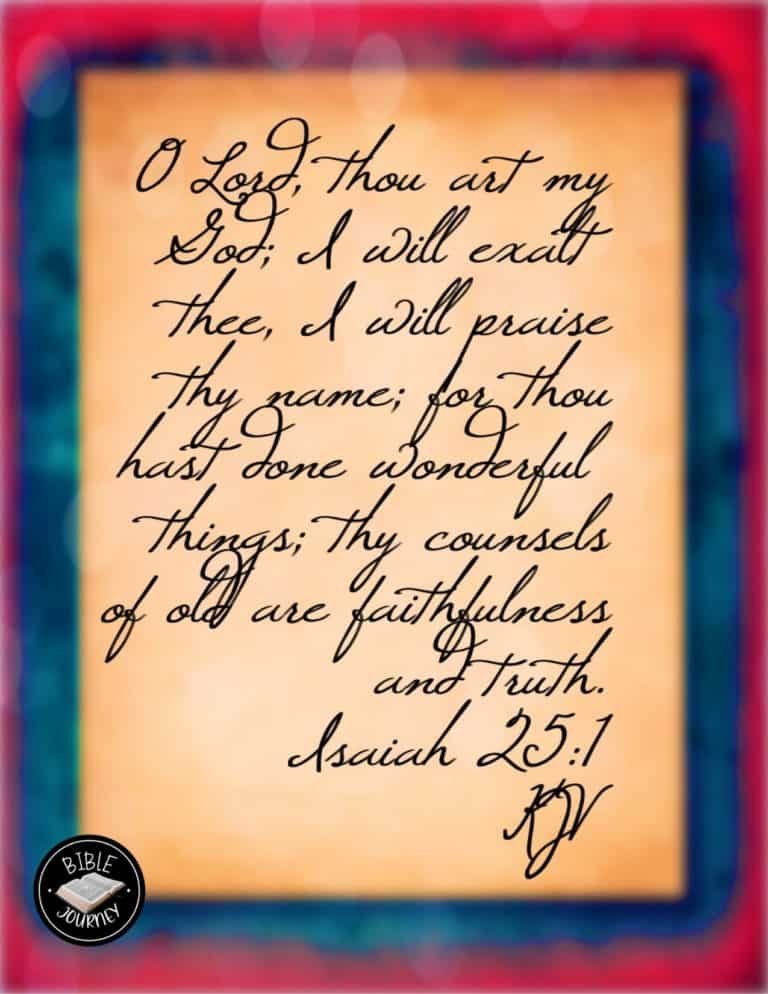 Picture Bible Verses-14 Isaiah 25:1 KJV. Shareable Bible Verse Image.