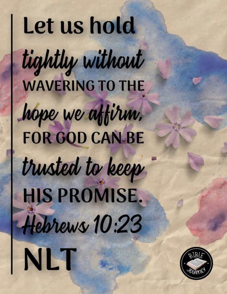 Picture Bible Verses-14 Hebrews 10:23 NLT. Bible Verse Image.
