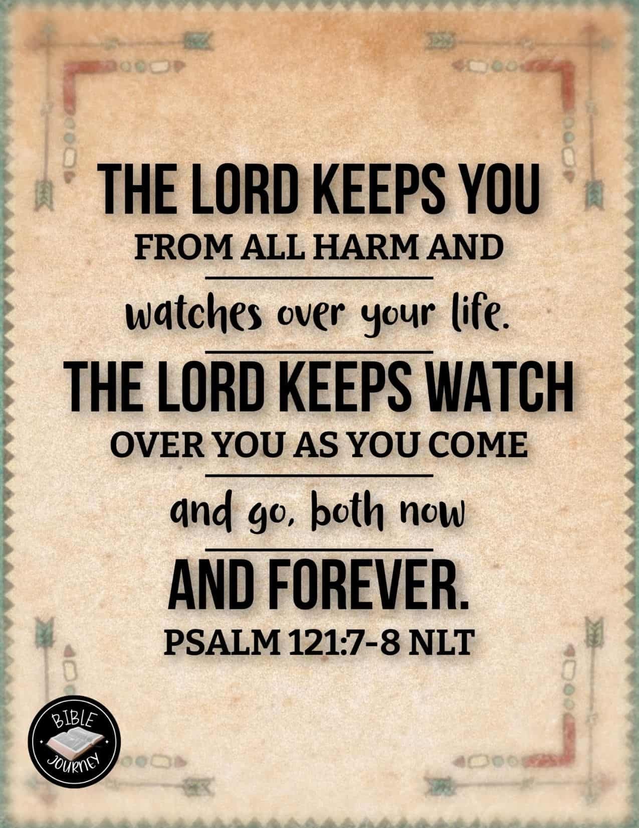 Psalm 121 7 8 NLT A Bible Verse About Hope