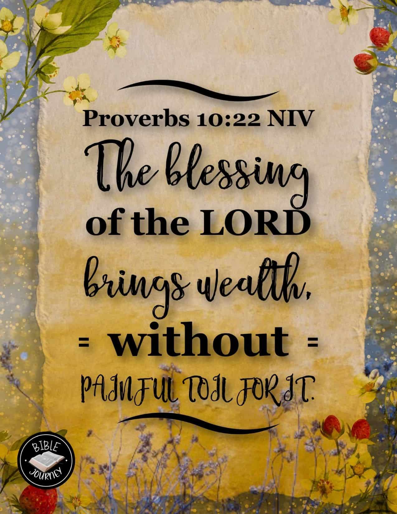 proverbs 10 22 niv