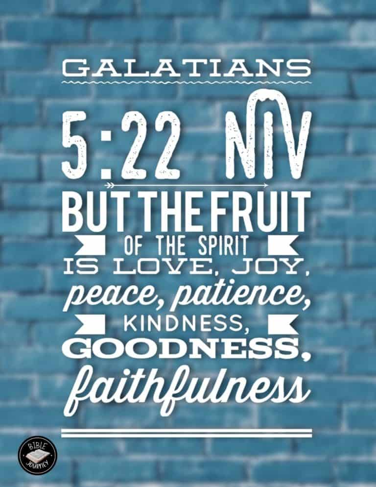 Galatians 5:22 NIV - But the fruit of the Spirit is love, joy, peace, forbearance, kindness, goodness, faithfulness,