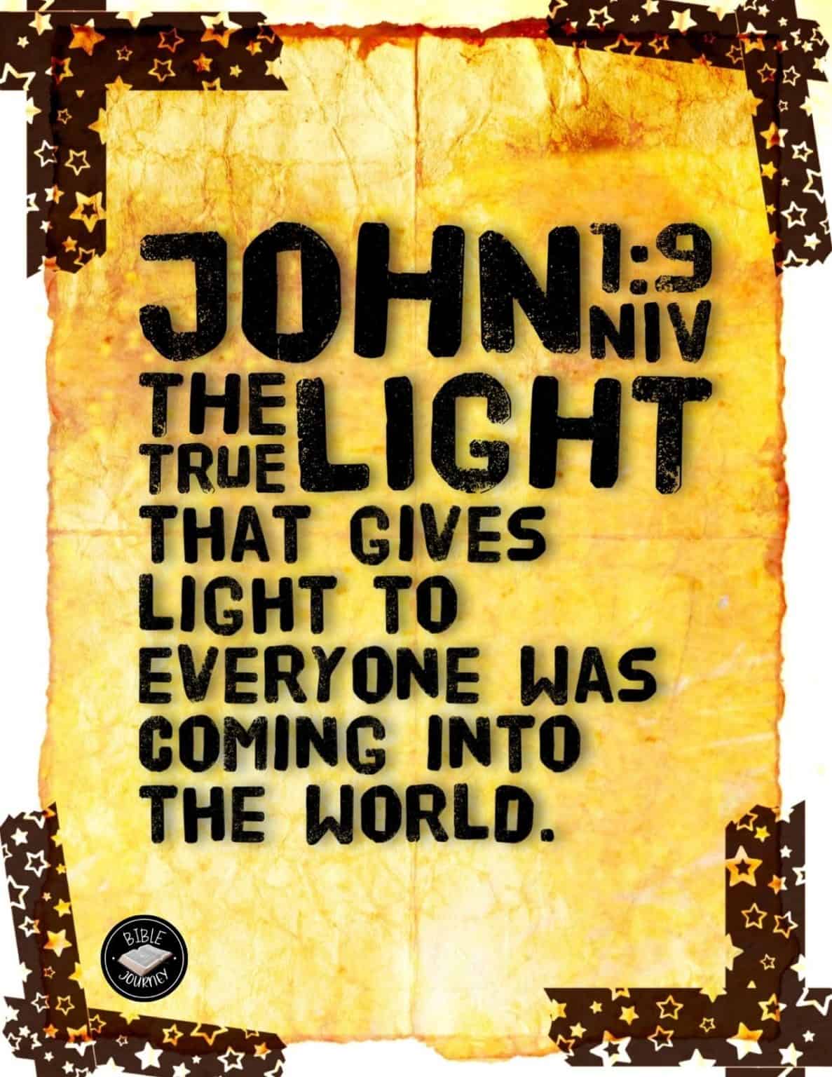 John 1:9 NIV - Picture Bible Verse