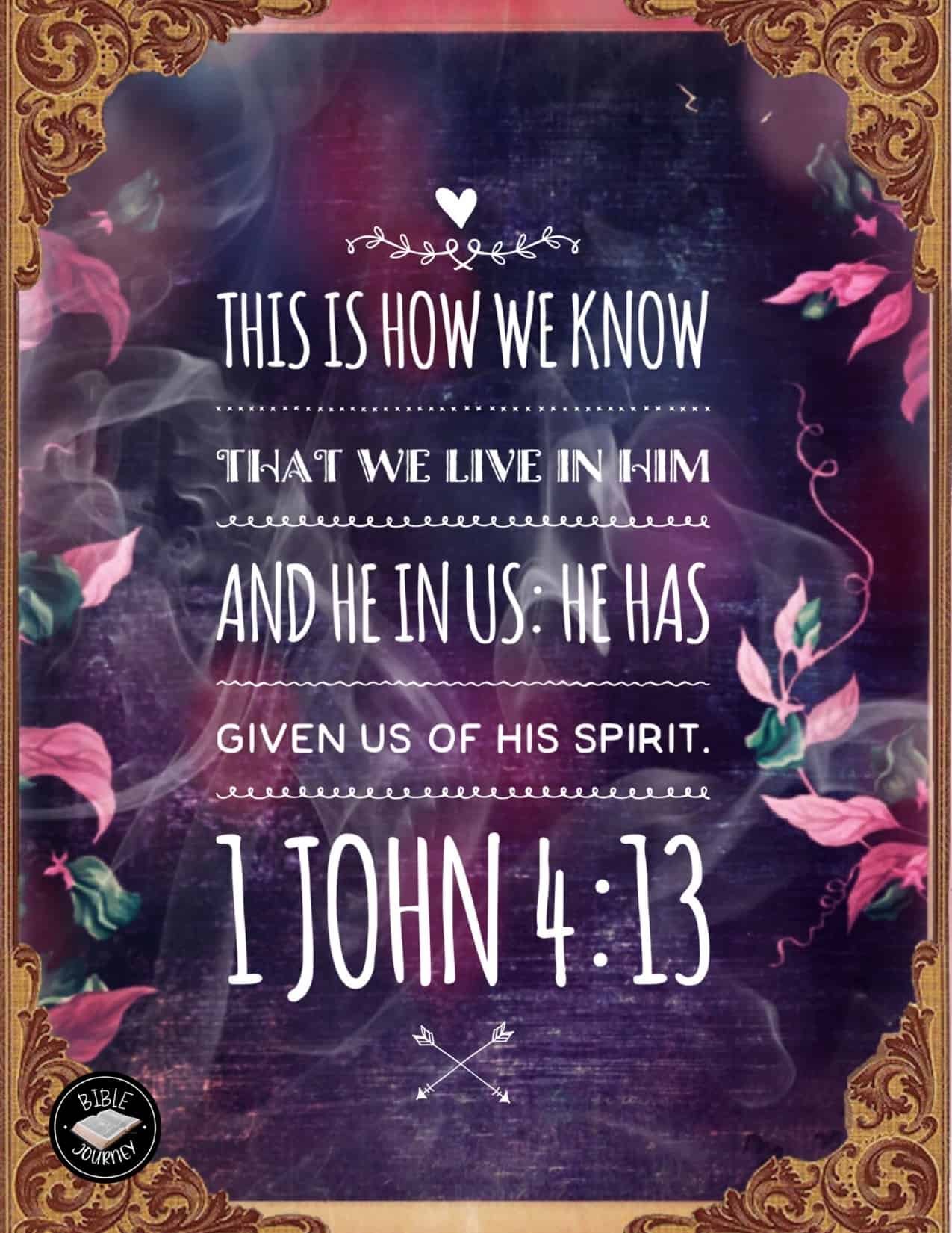 1 John 4 13 NIV He Has Given Us Of His Spirit