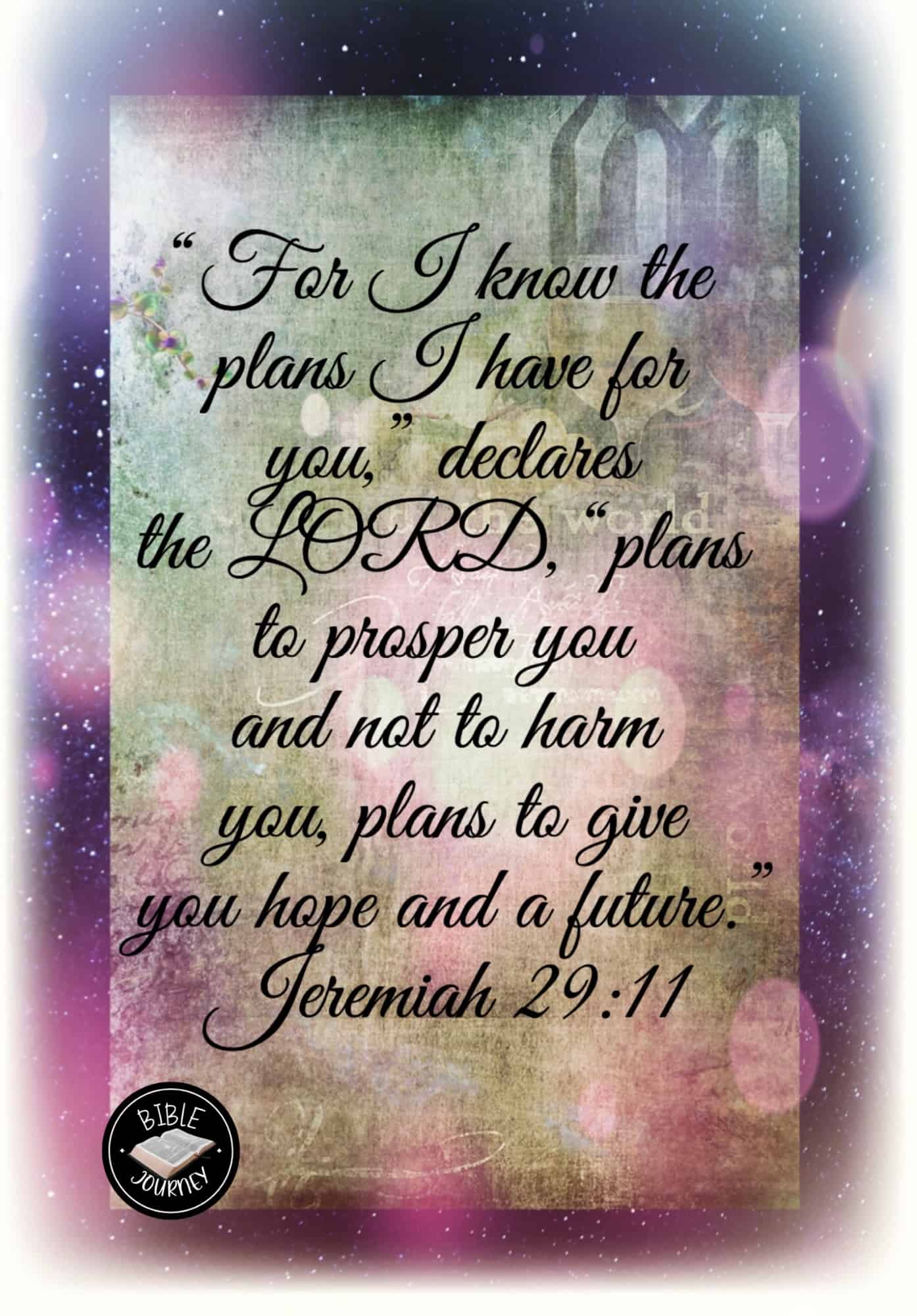 Jeremiah 29:11 NIV - Picture Bible Verses