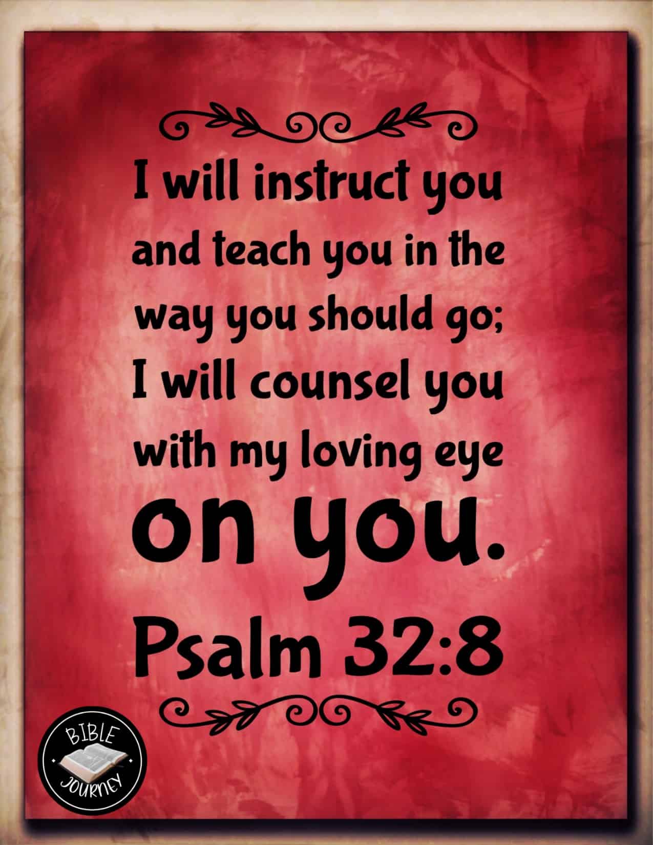 Encouraging Bible Verse Image - Psalm 32:8 NIV