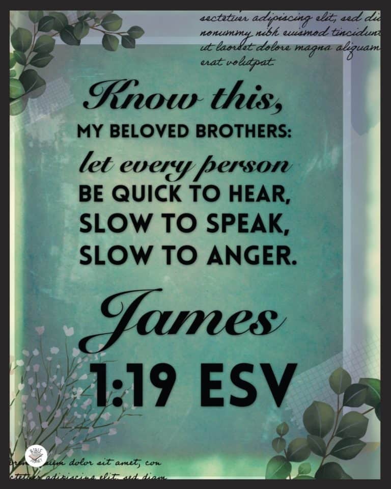 Printable 8x10 scripture wall art. Download Free. [James 1:19 ESV]