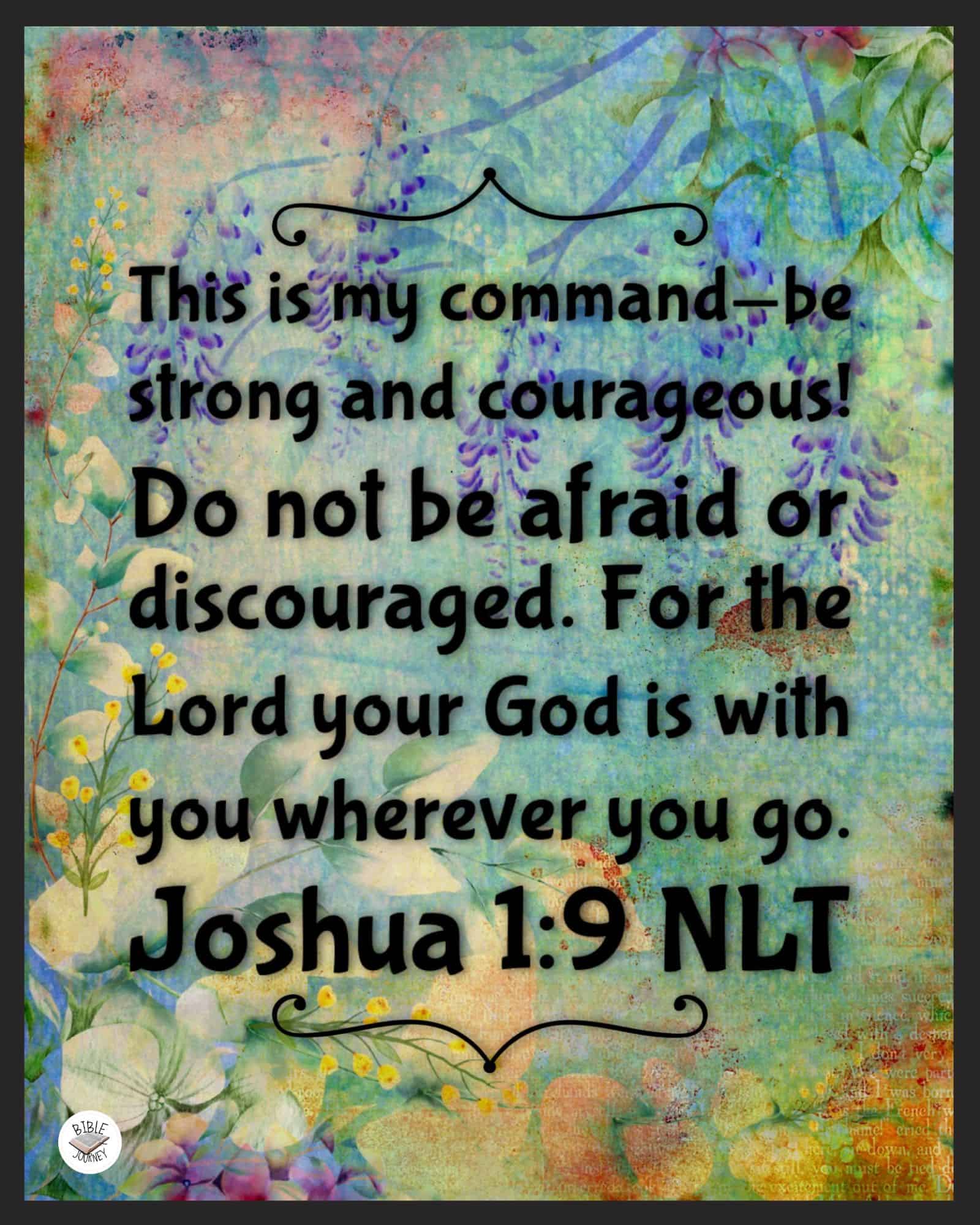 8x10 Printable Wall Art - Joshua 1:9 NLT