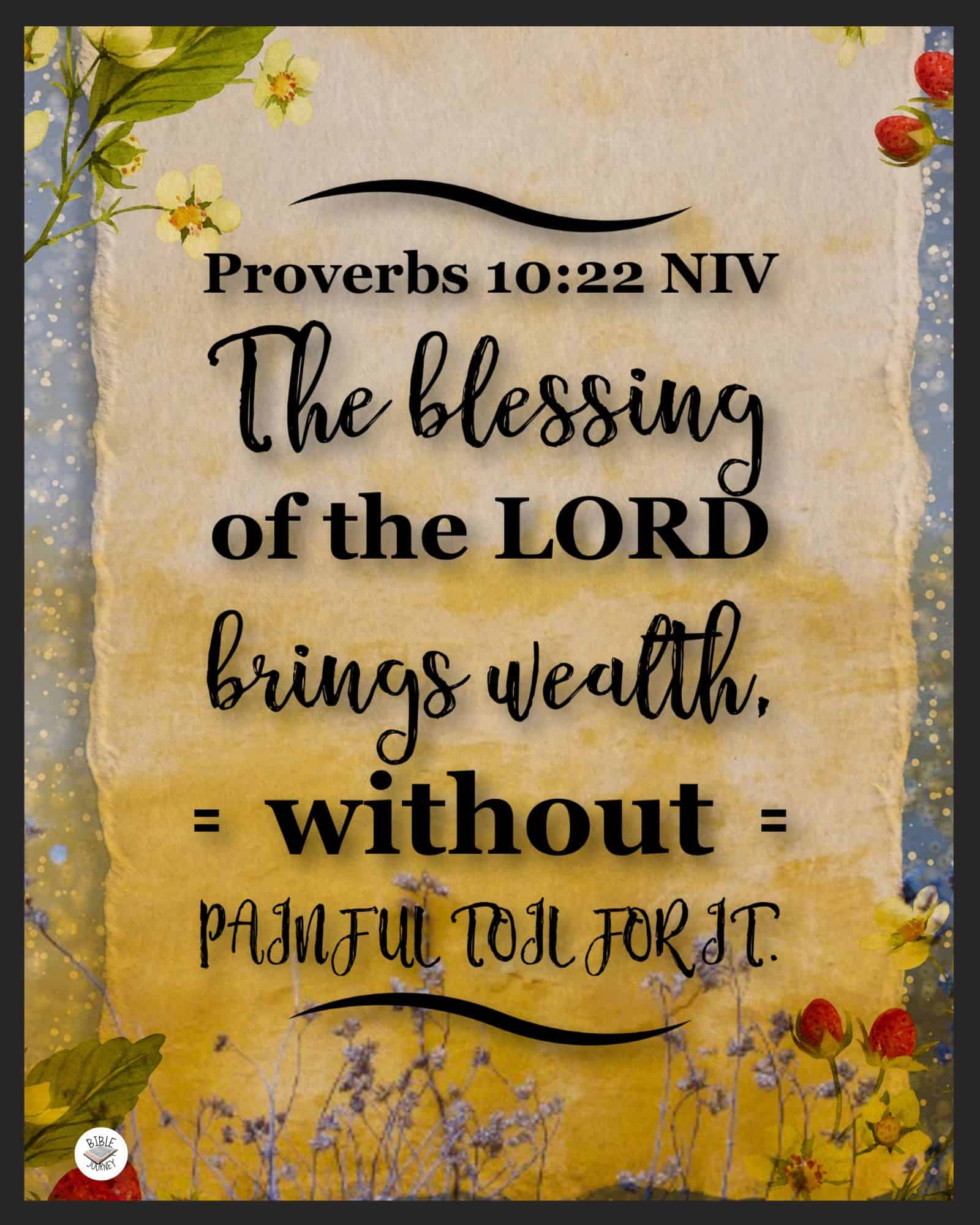 Printable 8x10 scripture wall art. Download Free. [Proverbs 10:22 NIV]