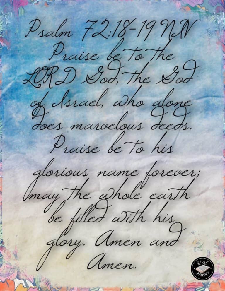 Psalm 72:18-19 NIV - Praise, Blessings and the Glory of God Psalm 72:18-19 NIV Bible Verse Image