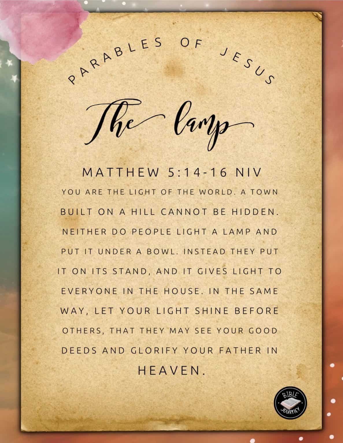 Printable Parable Study Sheets – Bible Journey