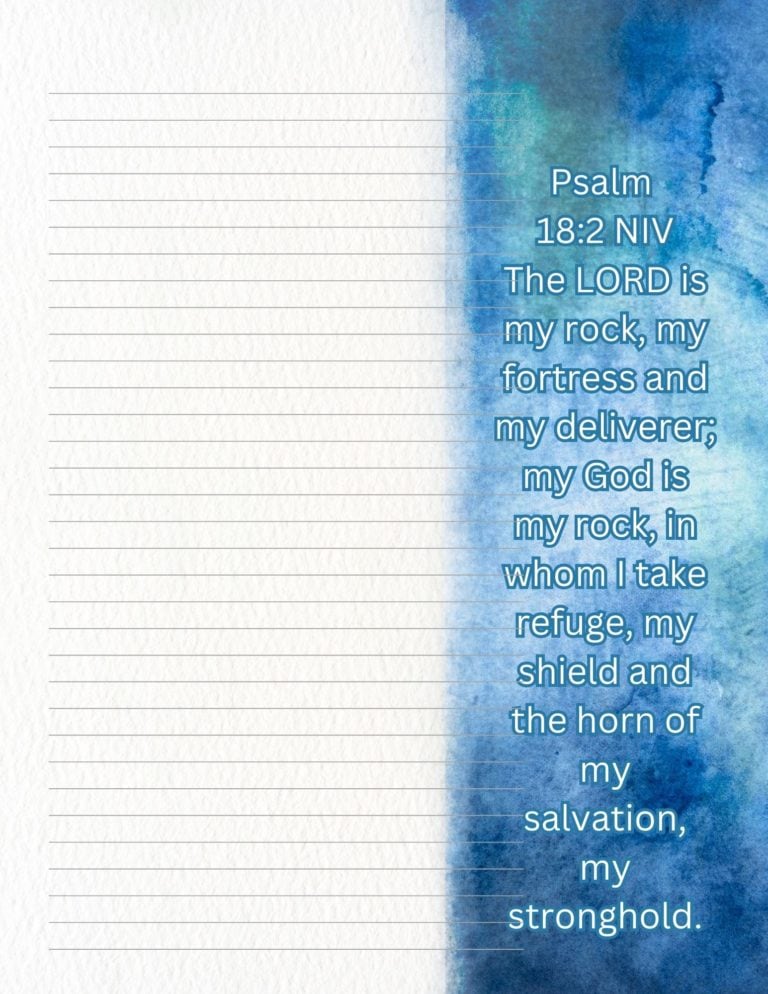 Psalm 18:2 - Printable Bible Verse Stationery