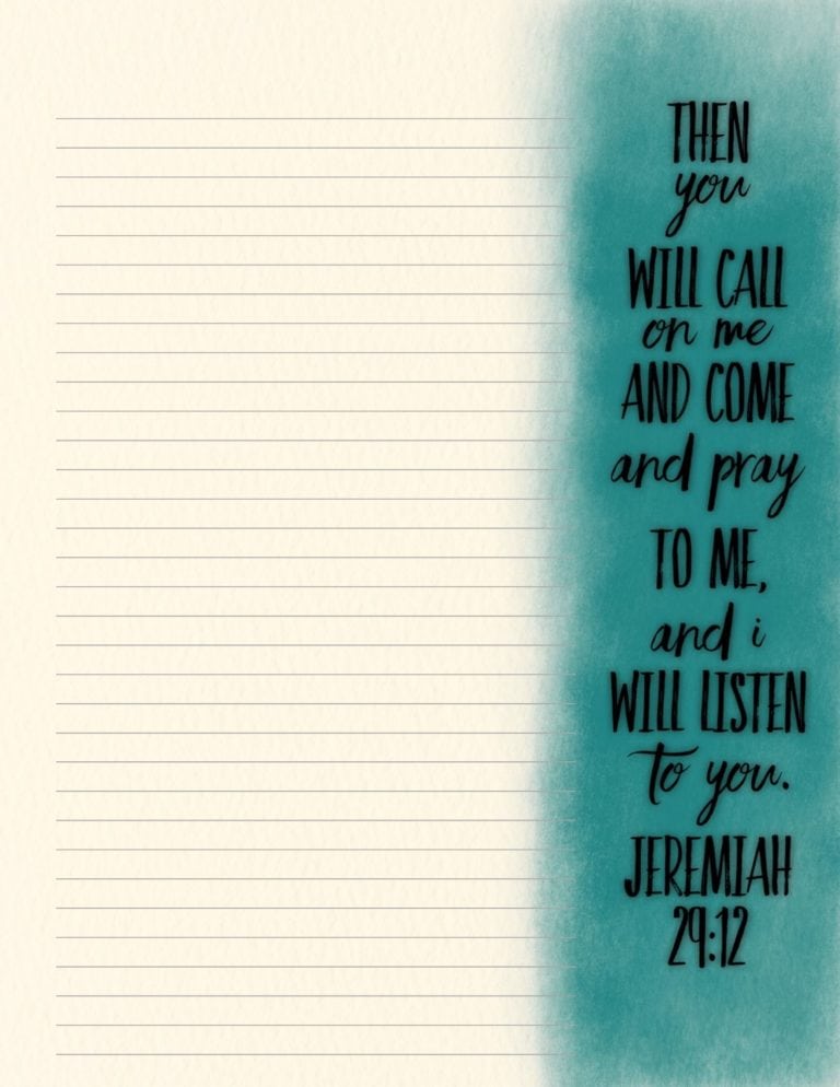 Jeremiah 29:12 Scripture Notepaper