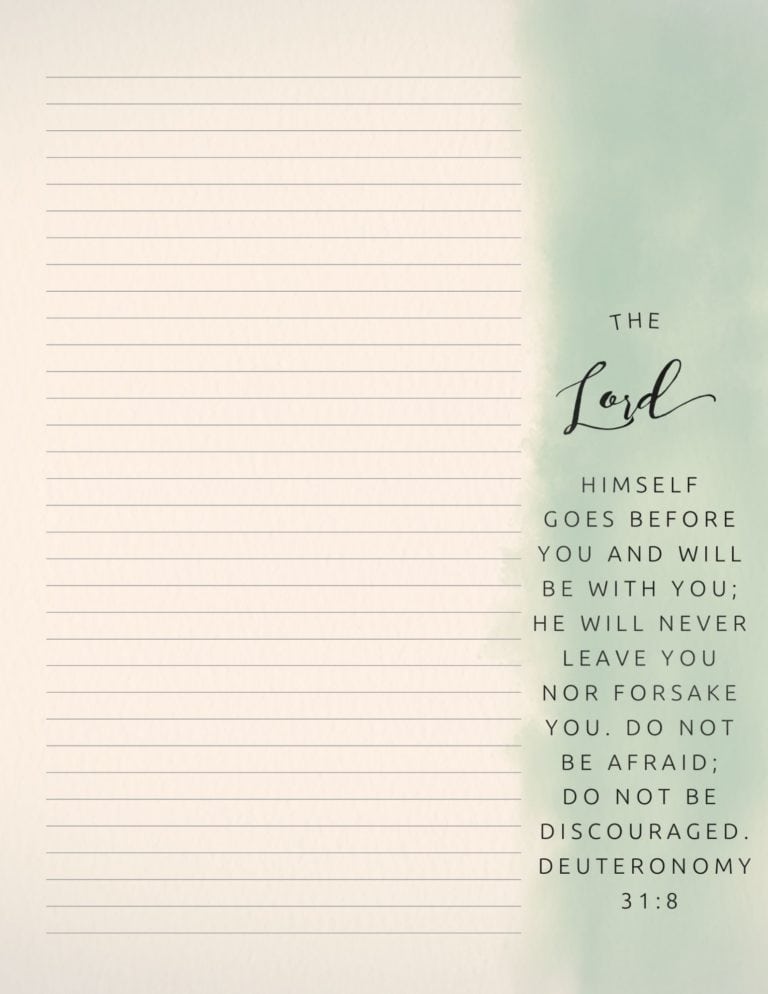 Deuteronomy 31:8 - Printable Scripture Notepaper