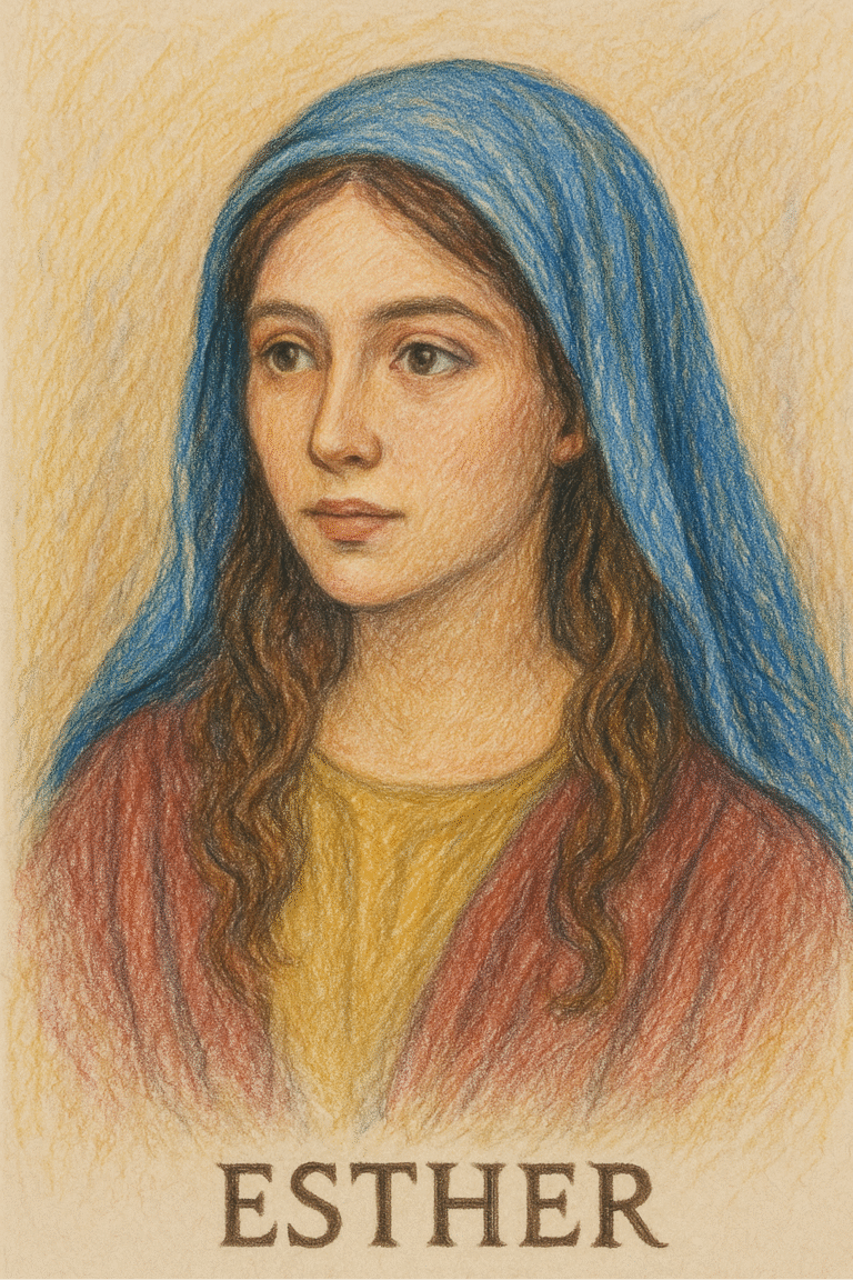 Colored Pencil Sketch of Esther of the Bible