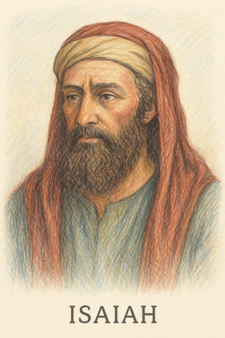 Colored pencil sketch of Prophet Isaiah