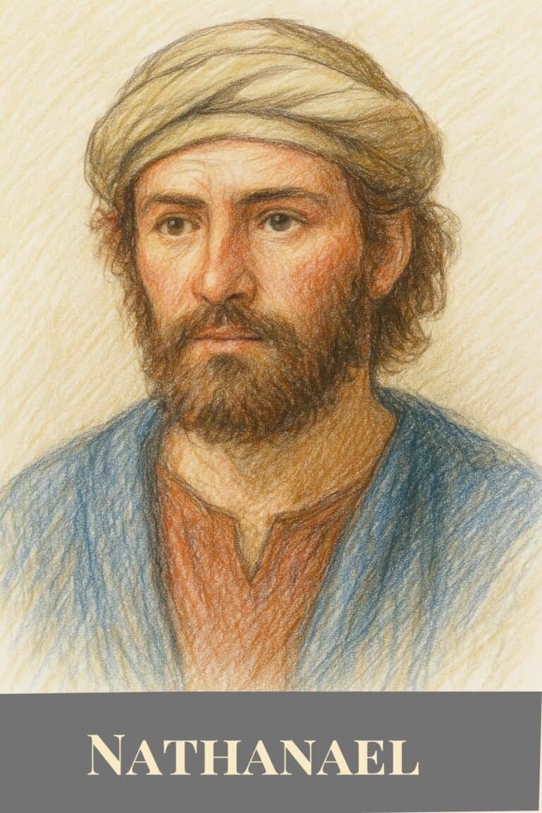 Colored pencil sketch of Nathanael of the Bible